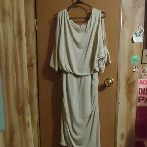 Cato shimmery gold cold shoulder dress